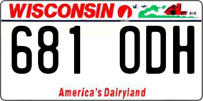 WI license plate 681ODH