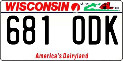 WI license plate 681ODK