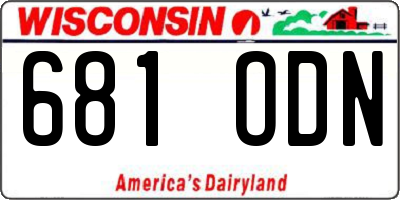 WI license plate 681ODN