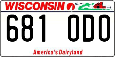 WI license plate 681ODO