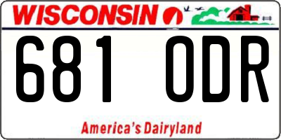 WI license plate 681ODR