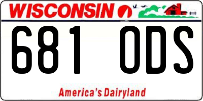 WI license plate 681ODS