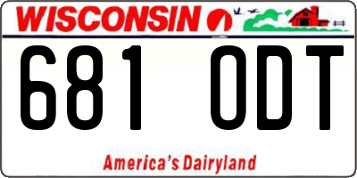 WI license plate 681ODT