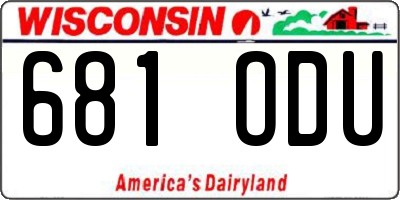 WI license plate 681ODU