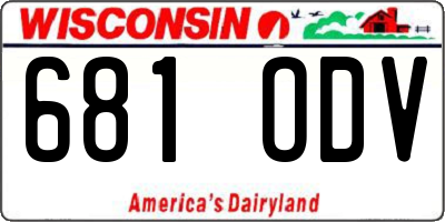 WI license plate 681ODV