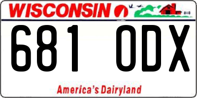 WI license plate 681ODX