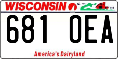 WI license plate 681OEA
