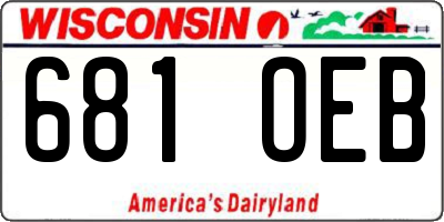 WI license plate 681OEB
