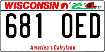 WI license plate 681OED