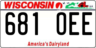 WI license plate 681OEE