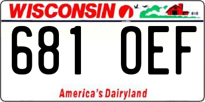 WI license plate 681OEF