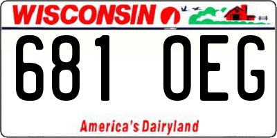 WI license plate 681OEG