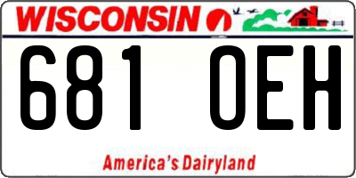 WI license plate 681OEH
