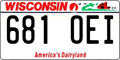 WI license plate 681OEI