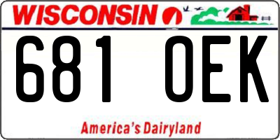 WI license plate 681OEK