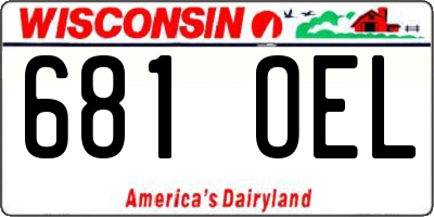 WI license plate 681OEL