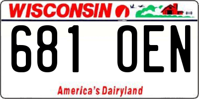 WI license plate 681OEN