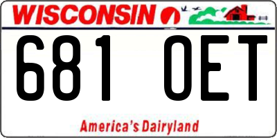 WI license plate 681OET