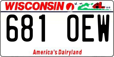 WI license plate 681OEW