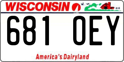 WI license plate 681OEY