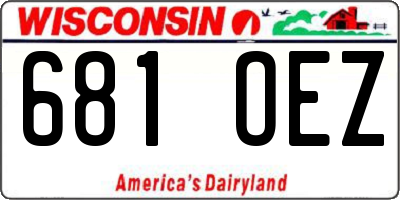 WI license plate 681OEZ