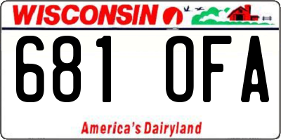 WI license plate 681OFA
