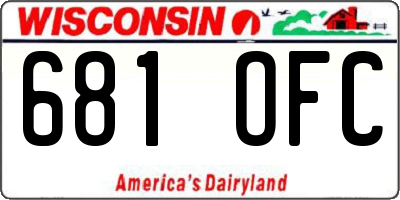 WI license plate 681OFC