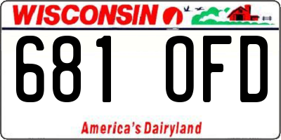 WI license plate 681OFD