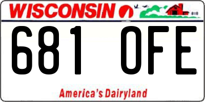WI license plate 681OFE