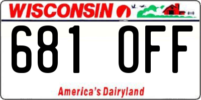 WI license plate 681OFF