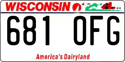 WI license plate 681OFG