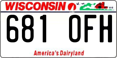 WI license plate 681OFH