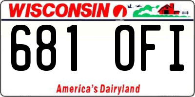 WI license plate 681OFI