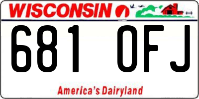 WI license plate 681OFJ