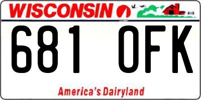WI license plate 681OFK