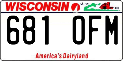 WI license plate 681OFM