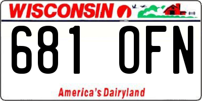 WI license plate 681OFN