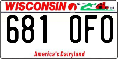 WI license plate 681OFO