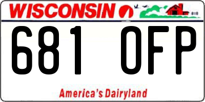 WI license plate 681OFP