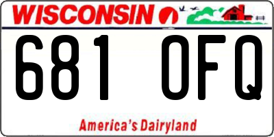 WI license plate 681OFQ