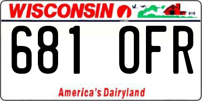 WI license plate 681OFR