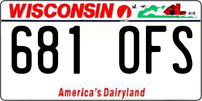 WI license plate 681OFS