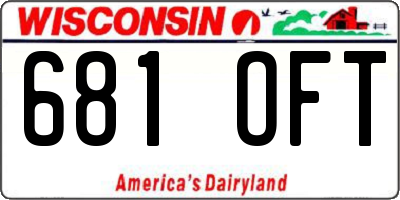 WI license plate 681OFT