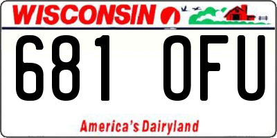 WI license plate 681OFU