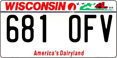 WI license plate 681OFV