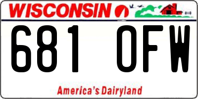 WI license plate 681OFW