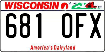 WI license plate 681OFX