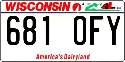 WI license plate 681OFY