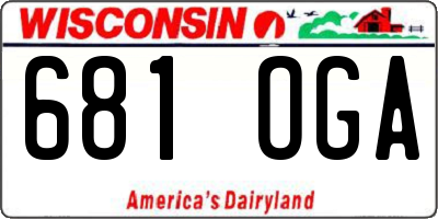 WI license plate 681OGA