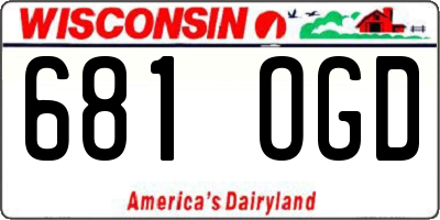 WI license plate 681OGD